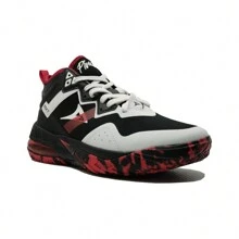 Pirma Tennis Shoes For Boston Basketball - BLACK aND RED - View 3