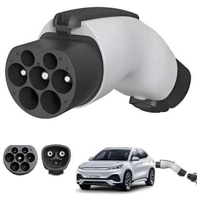 para BYD Adaptador Tesla a GB/T,Adaptador BYD,7KW,1P/32A, IP54 Impermeable,con Bloqueo de Seguridad,Accesorios para Auto BYD,Accesorios de Coche Eléctrico,Adecuado para BYD/JAC(para Tipo GB/T)