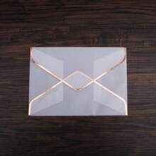 10 个/包金色装饰玻璃牛皮纸信封，金箔边信封 - 10pcs/包金邊硫酸紙信封 - 查看 11