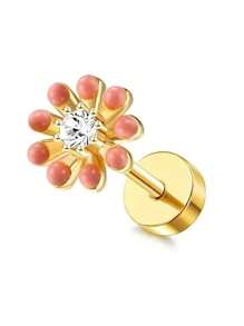 DOLOTTA 1PC 20G Brincos de cartilagem Stud para mulheres Brincos de aço cirúrgico com parte traseira plana Opala Borboleta Flor CZ Brincos de cartilagem Tragus Helix Piercing Jóias