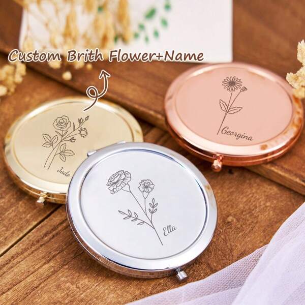 Specchio tascabile personalizzato, regalo di fiori di nascita, specchio personalizzato con nome, bomboniere per addio al nubilato, regali da sposa, bomboniere per il festa delle damigelle, regali di compleanno. Acciaio inossidabile, adorabile, colorato, personalizzato, unico, regali ideali per lei, amici, figlio, figlia, studenti, lavoratori, bambini a scuola, casa, ufficio. Multifunzionale, ornamentale, riutilizzabile, raffinato, di stile, di alta qualità, colorato, moderno, personalizzato, unico, regali ideali per lui, lui, ragazzo, papà, lei, ragazza, mamma, famiglia, amici, sala da tè, casa, giardino, ufficio, per anniversari, per San Valentino, per la festa della mamma, per compleanni, per la festa del papà, per la laurea, per matrimoni, per il riscaldamento della casa
