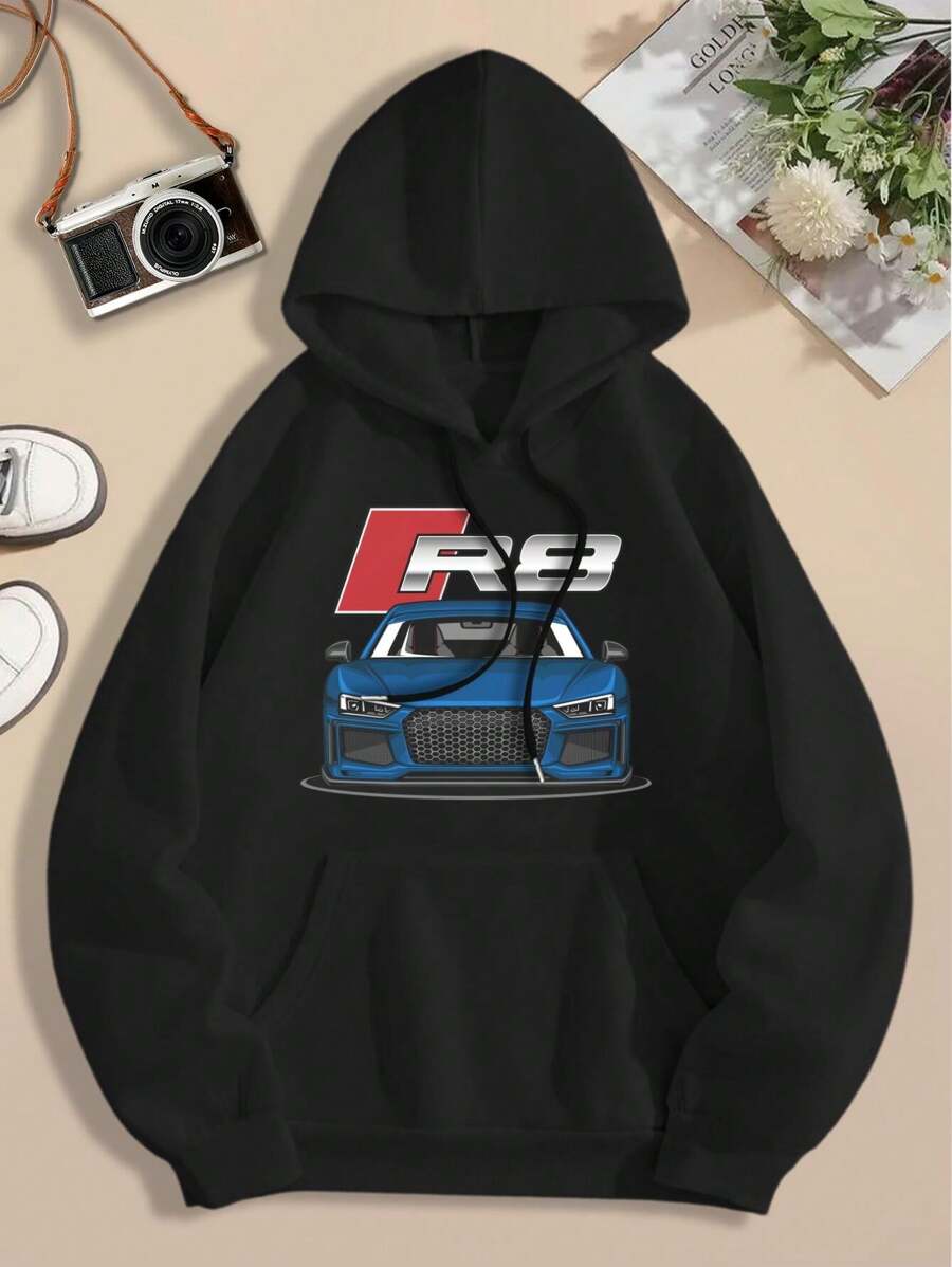R V10 Performance (Scuba Blue) Big Size Women Hoodie - Audi Aventador Quattro Turbo Inspired Women's Sweatwomen Hoodies - Black - View 1
