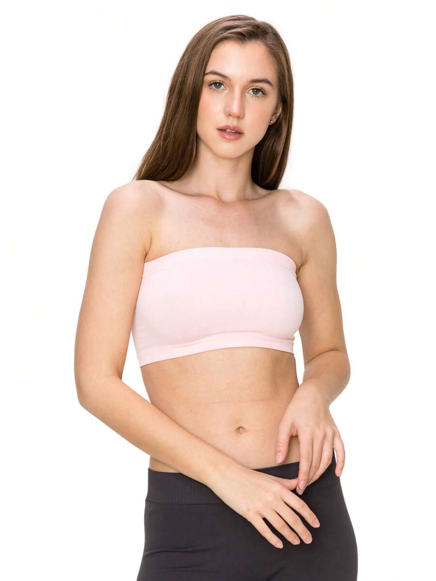 KURVE SEAMLESS MINI BANDEAU TUBE TOP - Baby Pink - View 1
