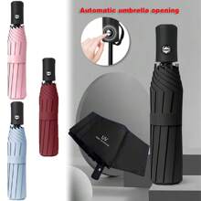 Guarda-chuva portátil para viagem, guarda-chuva universal para chuva e sol, protetor solar, redondo, à prova de vento, automático, fácil de abrir e fechar, compacto, à prova d'água, portátil para viagem - Nome exclusivo, iniciais, significado, estilo