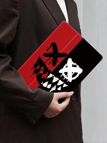 1pc Ghost Face Pattern Tablet Protective Case, Compatible With IPad 10.2", IPad Pro 2021/2020, IPad 9th/10th Gen, Galaxy Tab A8 10.5" 2022, Matepad 10.4"/Tab, Shockproof, With Pencil Slot, Support Sleep/Wake Function