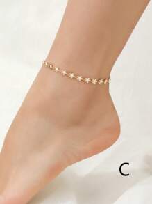 1 件精致雏菊花油滴脚链手链，适合女士、海滩度假派对、妈妈礼物