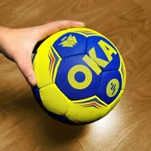Official Oka Hand Stitched Textured Handball Ball - Amarillo Azul - 查看 4
