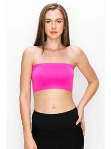 KURVE SEAMLESS MINI BANDEAU TUBE TOP - Neon Fuschia - View 3
