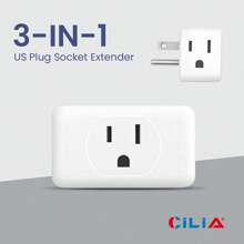 CILIA 1/2pcs 3-Sided Way Outlet Splitter, Multi Plug Outlet Extender,3 Prong Wall Plug Adapter,Small Electrical Outlet,UL Listed,For Cruise Ship, Travel, Home, Office,White