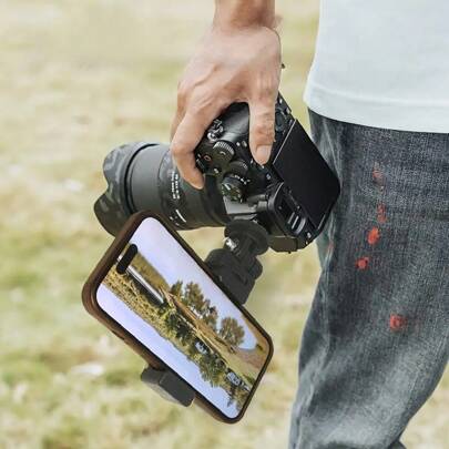 マルチファンクション ホットシュー スマートフォンクリップホルダー、ミラーレス&DSLR カメラに対応