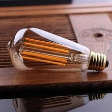 Lâmpada Filamento Led Decorativa Retrô Vintage Âmbar St64 4w