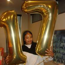 40英寸金箔数字气球，适用于生日、周年纪念、节日庆祝、商场开业、家具主题派对装饰 - 金色 - 查看 5