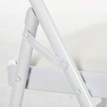 HOMCOM Set Of 2 Folding Chairs Portable Dining Chairs Indoor Foldable Chair With Synthetic Cover Cushion And Steel Frame Dim. 45W X 46D X 78H Cm White - White - View 8