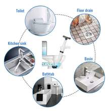 Toilet Plunger, Air Power Bathroom Plunger, High Pressure Drain Blaster Gun, Powerful For Bathroom, Toilet, Floor Drain, Sink, Clogged Pipe (White)