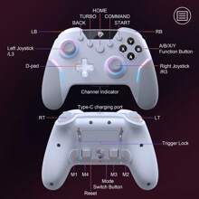 EasySMX X20 PC And Multi-Platform Gaming Controller, Gamepad With Full Mechanical  Tactile Buttons/Hall Trigger With 2-Way Lock/2-Stage Detachable Hall Rocker/Double Cut Trigger/4 Programmable Back Buttons/Triple Mode Connection (BT+Wired+Receiver Connection)/RGB Lighting Effects/1000Hz Polling Rate/1000mAh Battery, Compatible With PC/Android/IOS/NS/Tablet - trắng - Xem 9