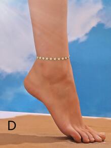 1 件精致雏菊花油滴脚链手链，适合女士、海滩度假派对、妈妈礼物