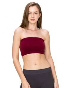 KURVE SEAMLESS MINI BANDEAU TUBE TOP - Burgundy - View 1