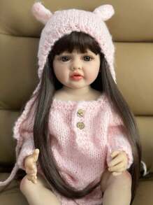 BZDOLL 55 CM Full Soft Vinyl Body Lifelike Reborn Baby Girl 22 Inch Doll Toy Realistic Princess Newborn Bebe Bath Toy Birthday Gift - búp bê cơ thể bằng nhựa vinyl - Xem 5