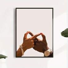 Black Love Decorative Art Poster, Couple Gestures Wall Art - Wooden Frame Canvas Painting 1 Piece (3) Thickness 2.25cm / 0.9inch , Home Gift Decoration, Room Decoration Aesthetics, Wall Decoration Art, Perfect Gift, Autumn Winter Wall Decoration, Living Room Decoration, Bedroom Decoration, Kitchen Decoration, Entrance Decoration, Bathroom Decoration, Direct Wall Painting, High-Quality Wall Painting Poster - Multicolor - View 2