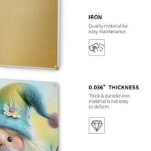 Easter Bunny Dwarf Metal Professional Custom Tin Sign With Egg Wall Art, Great For Home, Cafe, Restaurant, Garage, Patio, Garden Decoration - Festive Hanging Decor Gifts Birthday Graduation