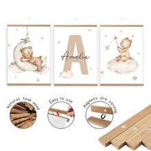 Pine Teak Wood Magnetic Poster Frame Hanger, Magnet Poster Frame For Posters, Prints, Photos, Pictures, Maps, Scrolls, And Canvas Artwork 1pc, Hanging Scroll, Solid Wooden Picture Frame, Hanging Picture Frame, Mobile Poster Frame, Painting Core Teak Scroll Gifts Birthday Graduation