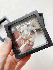 1/5PCS Floating Display Box, 3d Floating Frame Display Stand, Transparent Pe Anti-Oxidation Jewelry Storage Box, Multi-Functional Portable Jewelry Storage Box For Pendants, Necklaces, Bracelets, Rings, Coins, Earrings, Pins, Storage Box, For Challenge Coins, Medals, Specimens, Chips Gifts Women Girls