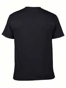 Lemon Juice & Letter Print  T-Shirt Short Sleeve Crew Neck Casual Top For Summer & Spring Women's Clothing - Black - View 2