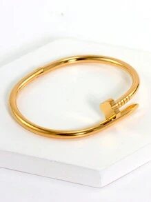 1pc Pulseira de trevo de quatro folhas de aço inoxidável de luxo, joias de ouro personalizadas da moda para mulheres