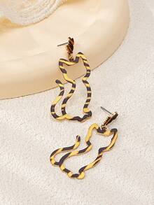 2 件创意可爱豹纹猫耳耳环，适合女性派对和街头佩戴 - 豹紋 - 查看 5