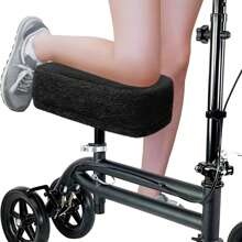 Funda de cojín para patinete de rodilla para adultos, cómoda y suave almohada de felpa para patinetes de rodilla, accesorios para andadores de rodilla para aliviar el dolor - Negro - Ver 6