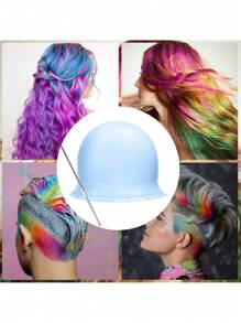 2 Pcs Hair Coloring Highlighting Cap Reusable Silicone Highlight Cap Pull Through Caps For Hair Coloring Frosting Cap With Hook Hair Dye Cap With Holes Hair Salon Tools Hairdressing Highlighting Kit Professional Reusable Hair Coloring Highlighting Cap & Hook Hair Salon, Hair Tools, Hair Products And Accessories For Barber Salon Beauty Back To School, Travel Holiday Essentials, Hair Accessories For Women, Slick Back Brush, Barber Accessories, Hair Dryer, Hair, Barber, Hair Tools, Hair Products,Hair Dryer,Hair, Accessories, Hair Products, Hair Tools, Hair Stuff, Hair Care, Curly Hair Brush, Barber, Barber Accessories, Hairdressing Equipment,Travel Essentials,Travel Essential,Hairstyle,Hairdressing,Hair,Travel,Hair Products,Hair Tools,Hair Stuff,Barber,Barber Accessories,Barbershop,Hairdressing Equipment - Multicolor - View 5