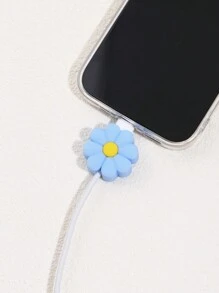 Flower Shaped Data Cable Connector Protector, Charging Cable Protector, Anti-Pollution And Anti-Breakage, Compatible With Type-C Charging Cable Protector, Cable Protector, Charger Protector - Multicolor - View 10