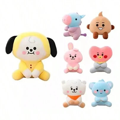 Juguetes de peluche de dibujos animados Bt21 3 tipos 25 cm juguetes blandos grandes, juguetes de peluche animales de peluche personajes divertidos de moda muñecas regalos