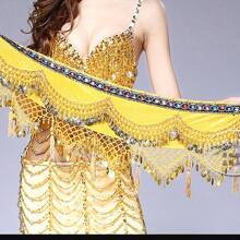 Belly Dance Costume Waist Chain, Tower Shaped Hanging Coin Tassel Waist Chain, Hip Scarf, Dance Costume, Practice Waist Scarf, Dance Performance Costume - Multicolor - View 11