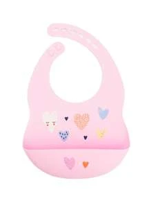 1pc Baby Silicone Bib, Cartoon Pattern Waterproof Baby Bib, Adjustable Cute Children Drool Bib, Rainbow Dinosaur Lemon Pattern, Baby Tableware - Multicolor - View 11