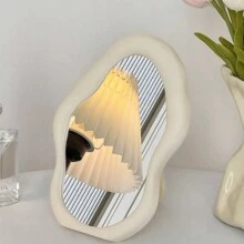 1PC Asymmetric Shaped Cloud Makeup Mirror, With A Stand At The Back For Standing On A Table, Suitable For Student Dormitory Dressing Table Tabletop Home Bathroom Decor Fall Decor Makeup Organizer Bathroom Accessories Back To School