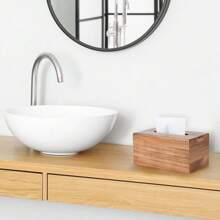 Tissue Box Cover, Acacia Wood Tissue Box Holder With Slide-Out Bottom, Wooden Tissue Box Cover Cube For Bathroom, Bedroom, Dinner Table, Office,Kitchen (Rectangle) 9.84"L X 5.91"W X 4.84"H