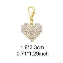 2-10PCS Clip On Charms Heart Rhinestone Bow Rose Pearl Pendant For Jewelry Necklace Bracelet Making DIY Shoe Lace Decoration