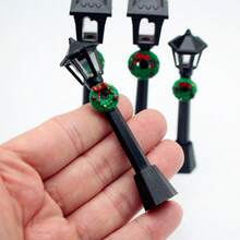 5 件迷你花环路径灯、娃娃屋微型路灯、微型景观灯装饰、迷你模型照明、逼真的圣诞路径灯、创意路径灯装饰