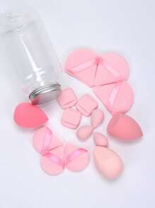 15个化妆海绵套装，含收纳盒，包括3个普通化妆海绵、3个迷你化妆海绵、3个粉扑、3个迷你粉扑和3个迷你指套粉扑。适用于化妆、家居装饰、梳妆台、旅行、卧室等场合。产品包含粉扑、美妆蛋、粉扑、化妆海绵等，价格实惠，适合作为圣诞礼物、化妆品、化妆工具等。此外，它也是送礼佳品，适合送给女性，是圣诞礼物的理想选择。此外，它也是旅行必备品。 - 彩色 - 查看 4