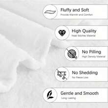 1pc Easter Bunny Flannel Blanket - Contemporary Style, All Seasons Multipurpose Knit Fabric Throw, Hand Wash Only, 250-300gsm Polyester, Ideal For Office, Sofa, Car, Bed, Warm Nap Shawl, Holiday Gift - White - View 4