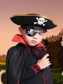 1pc Children Skull Pattern Hat, Pirate Style Hat For Holiday Costume - A - View 1