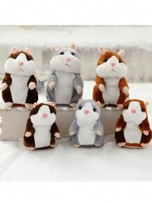 Juguete de peluche de hámster parlante lindo de 16.5cm/6.5 pulgadas, muñeco de repetición y asentimiento, juguete de peluche con sonido repetitivo, juguete de peluche para niños, juguete de ratón, regalo de cumpleaños, juguete de rompecabezas de aprendizaje, juguete educativo, regalo de Navidad para bebés