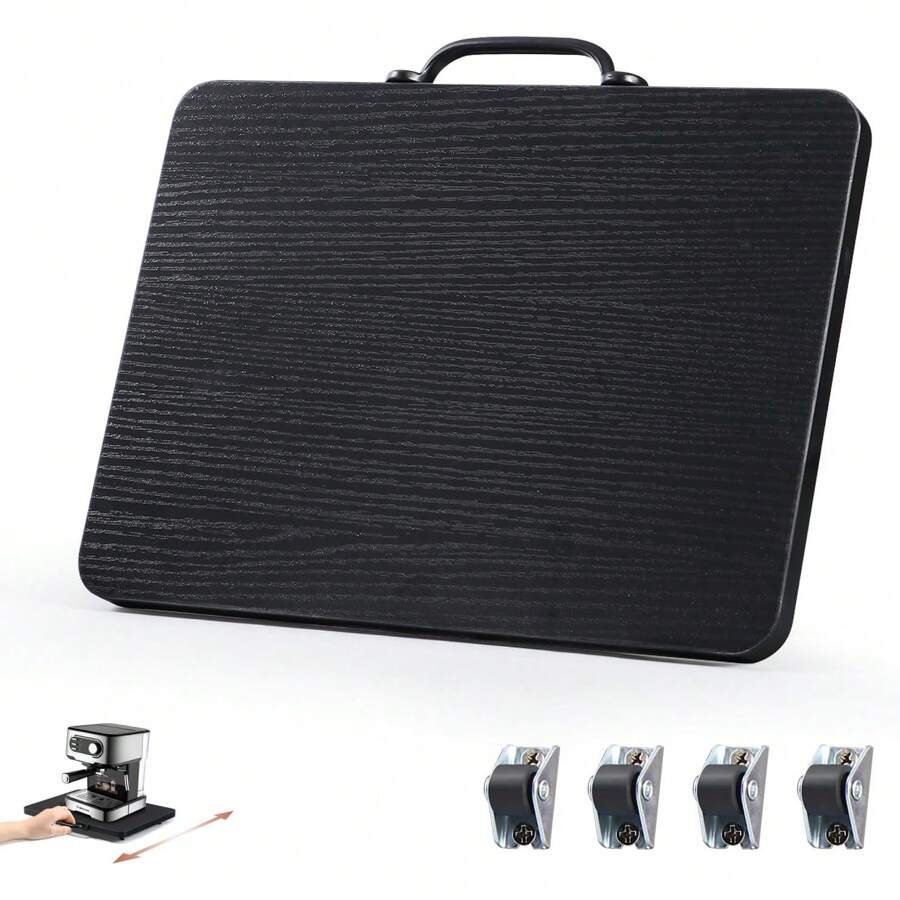 Appliance Slider, Sliding Tray For Coffee Maker, Coffee Pot Slider Tray For Countertop, Kitchen Appliance Rolling Tray With Rubber Wheels, Medium - Wide, Black (13" X 9.5") - Black - View 1