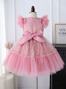 Vestito da ragazza con gonna a palloncino senza maniche, abito da esibizione da danza per bambini, adatto per vacanze e estate
