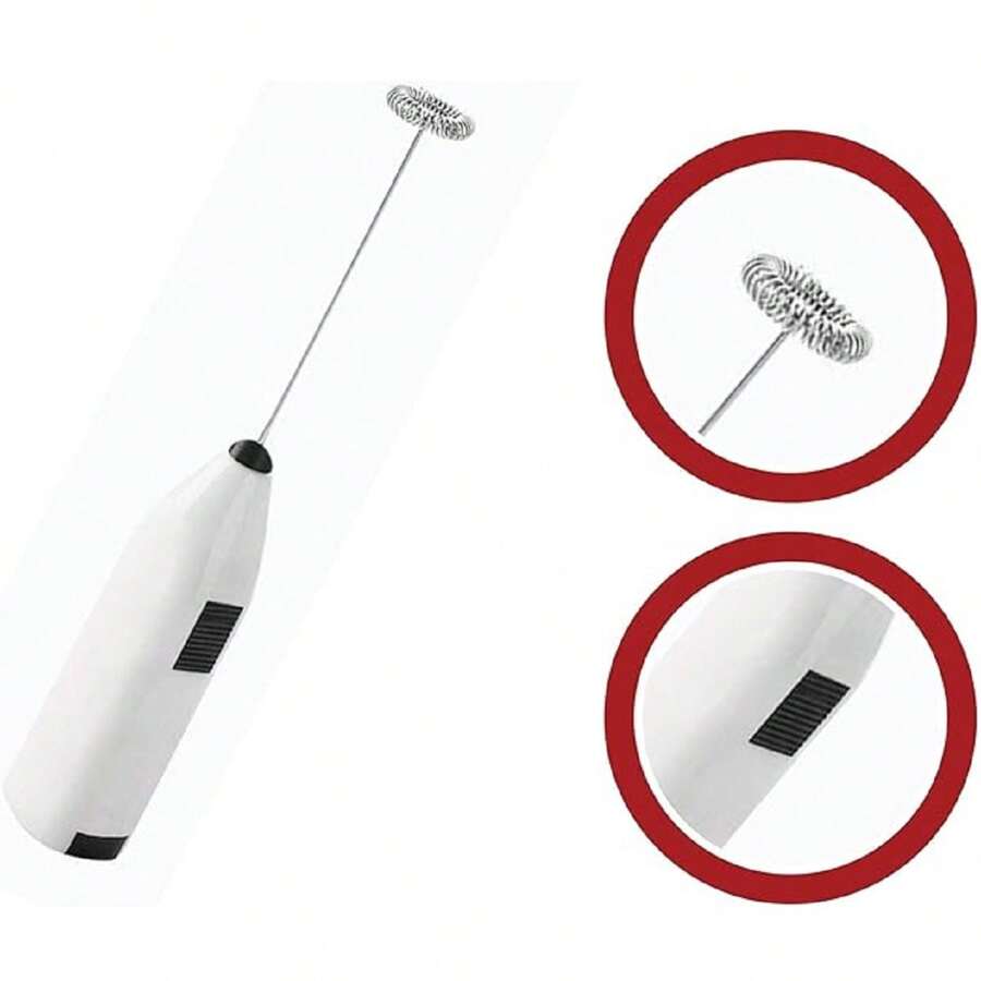 Mini Mixer Portátil Misturador Bebida Elétrico Leite - Branco - Visão 1