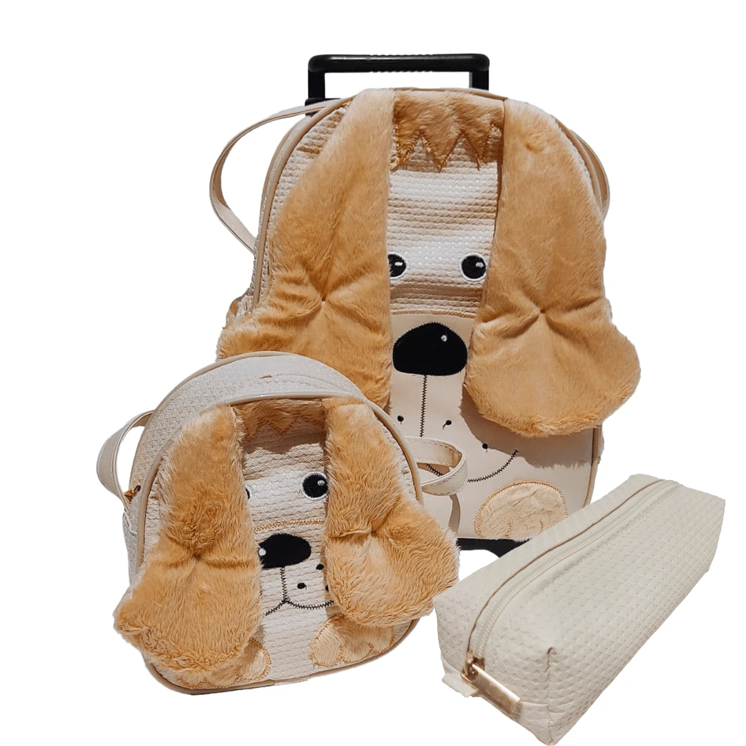 Children's Backpack With Trolley + Lunch Box + Pencil Case - G Baby School Characters