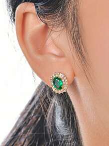 1 Pair Gorgeous Cubic Zirconia Hoop Earrings For Women For Wedding Engagement Anniversary Party Jewelry Valentine's Day Gift