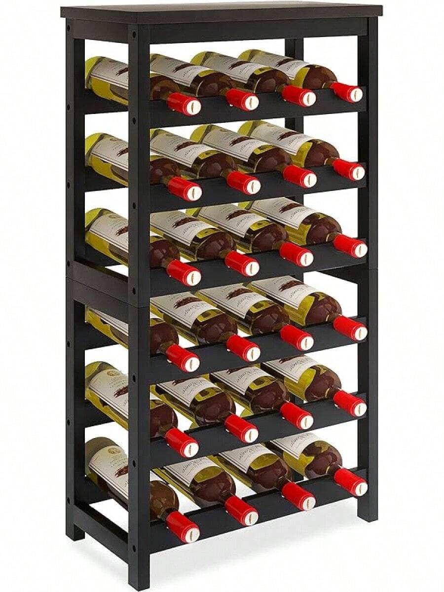 Wine Rack & Wine Glass Rack - Noir - Voir 1
