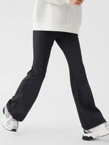 Balabala Girls' Yoga Leggings, Quick-Dry Micro-Flare Pants, Spring - Black - View 2